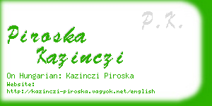 piroska kazinczi business card